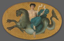 Arion on a Sea Horse and Bacchante on a Panther (pair), 1855. Creator: William Adolphe Bouguereau (French, 1825-1905).