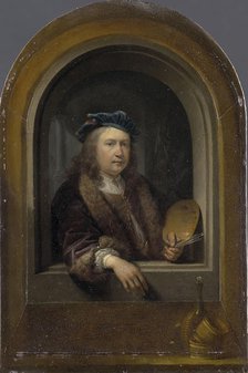Self-Portrait with Palette, c. 1660. Creator: Dou, Gerard (Gerrit) (1613-1675).