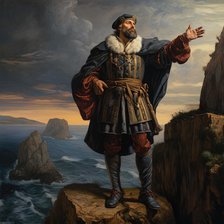 AI IMAGE - Portrait of Vasco da Gama, late 15th-early 16th century, (2023). Creator: Heritage Images.
