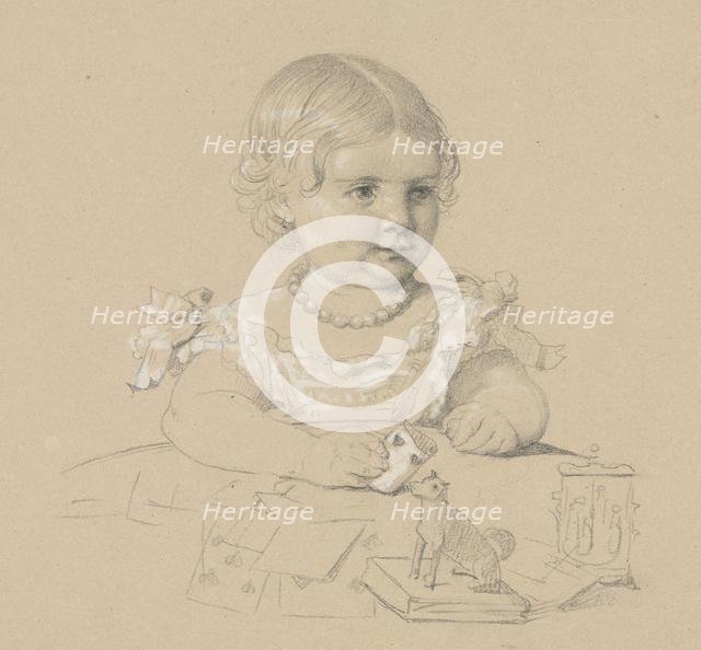 Portrait of a Child, 1800s. Creator: Henri Lehmann (French, 1814-1882).