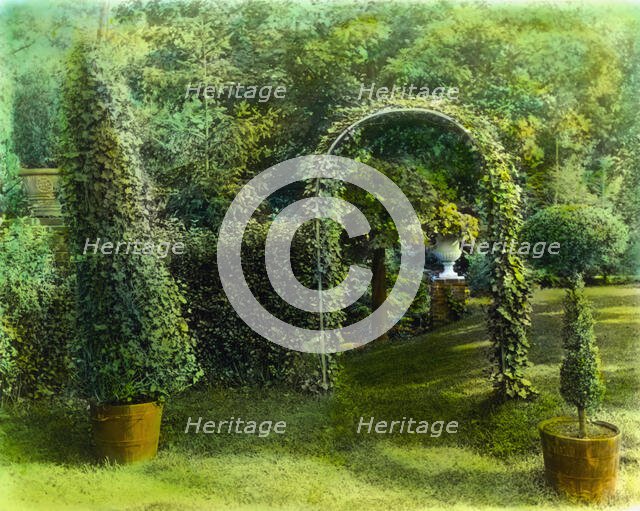 Unidentified house and garden, possibly Drumthwacket, Moses Taylor Pyne...New Jersey, c1910 - 1935. Creator: Frances Benjamin Johnston.