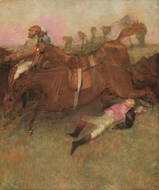 Scene from the Steeplechase: The Fallen Jockey, 1866, reworked 1880-1881 and c. 1897. Creator: Edgar Degas.