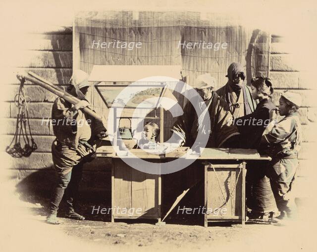 Street Refreshment Stalls, c. 1865. Creator: Felice Beato.