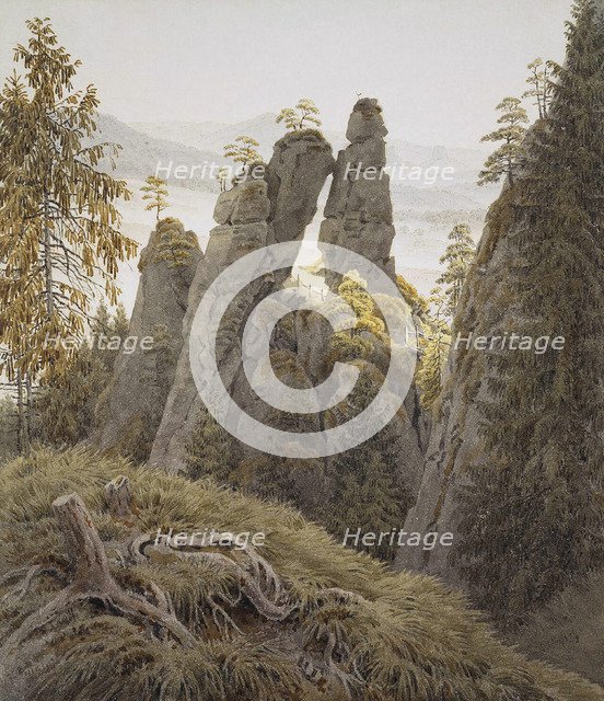 The Rock Gates in Neurathen, between 1826 and 1828.  Creator: Friedrich, Caspar David (1774-1840).