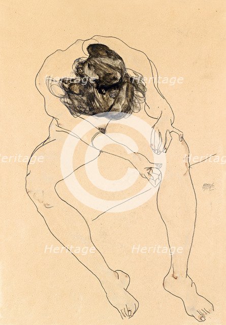 Seated female nude, 1912. Artist: Schiele, Egon (1890–1918)