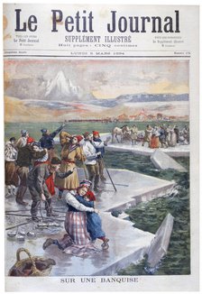 People stranded on ice floes, Finland, 1894. Artist: Unknown