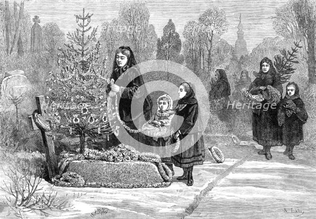 God's Acre: a sketch in a Saxon churchyard, 1881. Creator: Unknown.