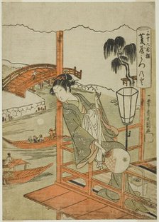 The Courtesan Mitsunoto of the Hishiya House, from the series "Sanjurokkasen..., c. 1772. Creator: Ippitsusai Buncho.