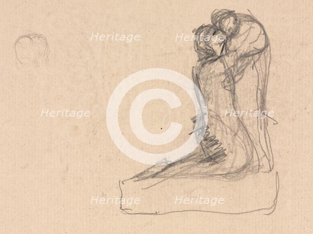 Sketch of Two Figures Embracing (verso). Creator: Théodule Ribot (French, 1823-1891).