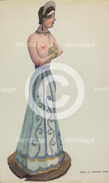 Santa (One of Eight Virgins) Side View, c. 1937. Creator: Majel G. Claflin.