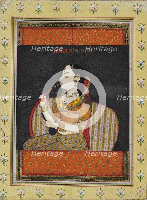 Bust of a woman in a jharoka window, 18th century. Artist: Unknown.