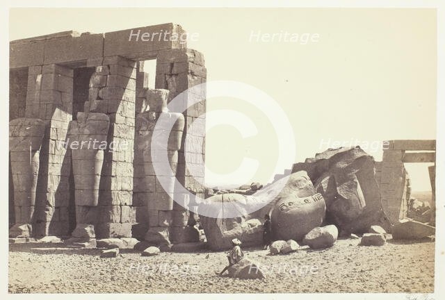Osiride Pillars and Great Fallen Colossus, c. 1857, printed 1862. Creator: Francis Frith.