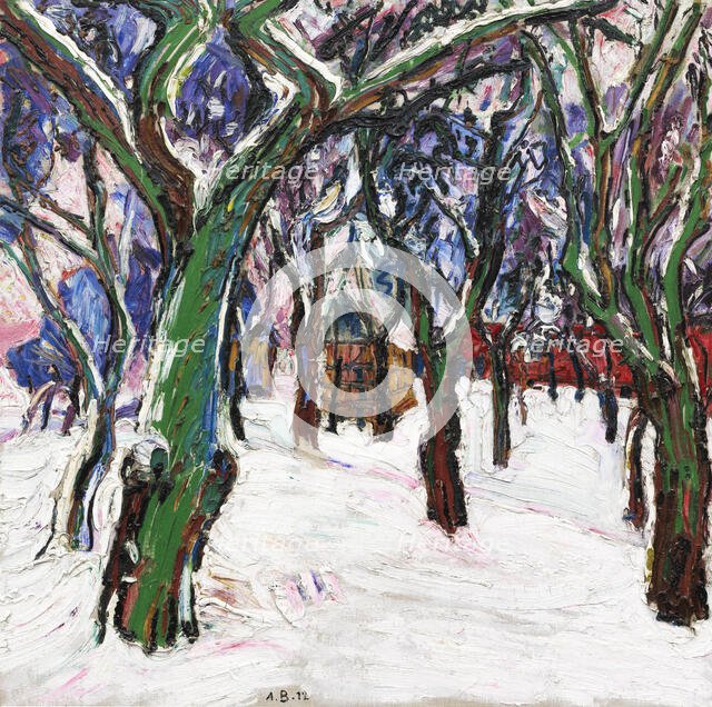 Winter picture with farmhouses, 1912. Creator: Böckstiegel, Peter August (1889-1951).