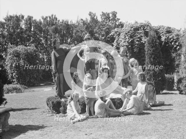 Elizabeth Duncan dancers and children, portrait photograph, 1941 Creator: Arnold Genthe.