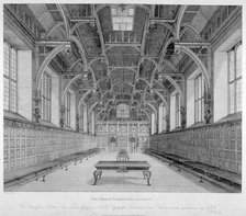 Interior view of Middle Temple Hall, City of London, 1803.                                           Artist: James Peller Malcolm