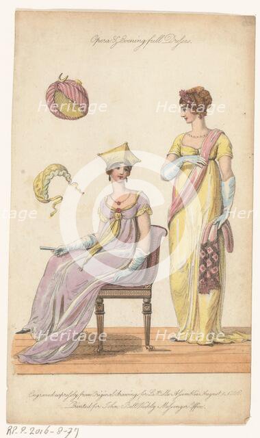 Opera & Evening Full Dresses, "La Belle Assemblee", August 1 1806. Creator: Anon.