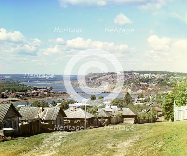 General view of Novaia Ufa, 1910. Creator: Sergey Mikhaylovich Prokudin-Gorsky.