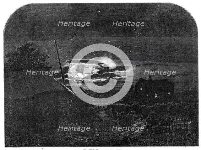 "The Harvest Moon", by E. Warren, from the exhibition of the New Water-colour Society, 1860. Creator: Horace Harral.