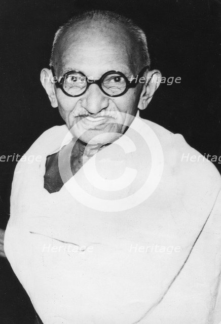 Mahatma Gandhi, political and spiritual leader of India, c1940s. Artist: Unknown