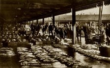 'The Fish Market, Aberdeen', late 19th-early 20th century.  Creator: Unknown.