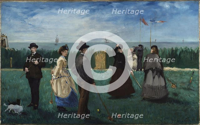 Croquet at Boulogne, c. 1871. Creator: Manet, Édouard (1832-1883).
