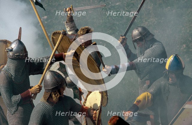 Battle re-enactment. Artist: Geoffrey Davis