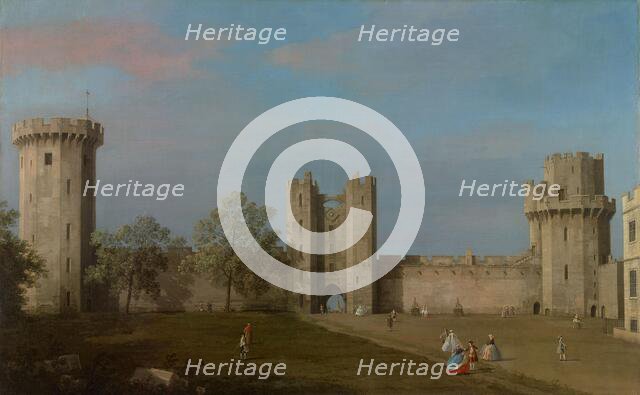 Warwick Castle, East Front from the Courtyard, 1752. Creator: Canaletto.