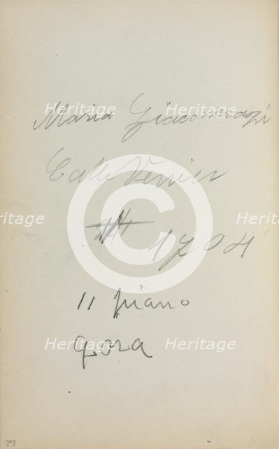 Italian Sketchbook: Notes (page 62), 1898-1899. Creator: Maurice Prendergast (American, 1858-1924).