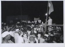 George Price, Prime Minister of British Honduras, addressing the crowd, March 1965. Creator: Unknown.