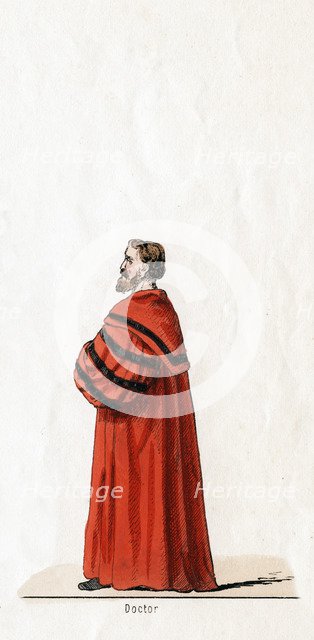 Doctor Butts, costume design for Shakespeare's play, Henry VIII, 19th century. Artist: Unknown