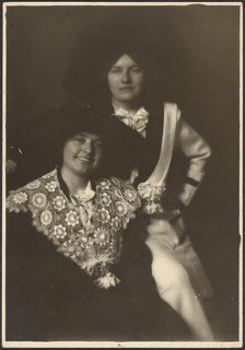 Portrait of Two Women in Ornate Outfits, 1907-1943. Creator: Louis Fleckenstein.