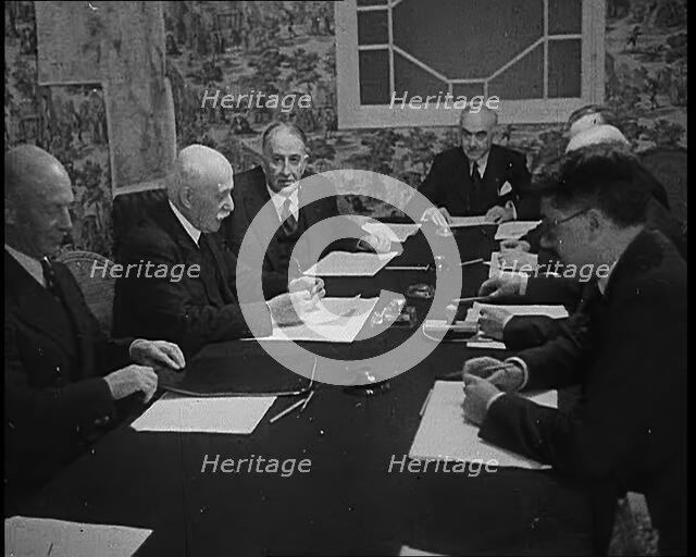 Philippe Petain, Chief of State of Vichy France, and Other Government Members, 1940. Creator: British Pathe Ltd.