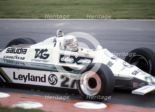 Alan Jones racing a Williams-Cosworth FW07B, British Grand Prix, Brands Hatch, Kent, 1980. Artist: Unknown
