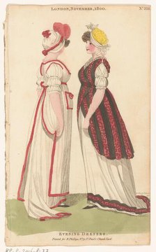 Magazine of Female Fashions of London and Paris, London, November, 1800, No. 33.1: Evening..., 1800. Creator: Unknown.
