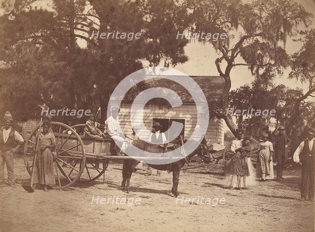 Negroes (Gwine to de Field), Hopkinson's Plantation, Edisto Island, South Carolina, 1862. Creator: Henry P. Moore.
