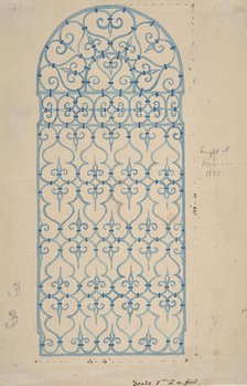 Wrought Iron Gate Design (recto), Sketches for Bracket (verso), 1870-1900. Creator: Anon.