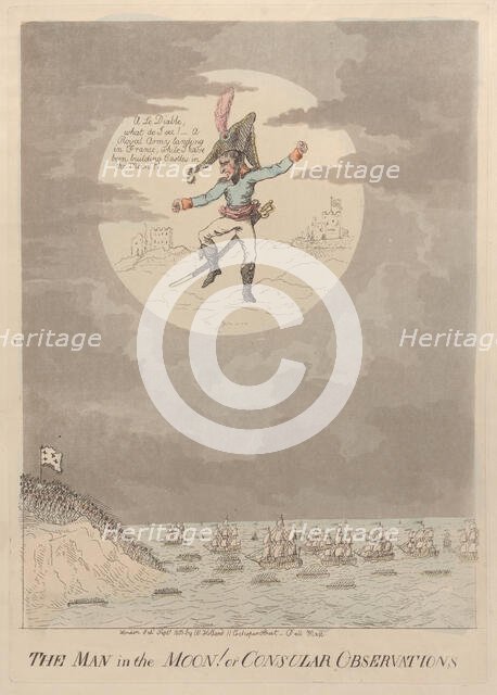 The Man in the Moon! or Consular Observations, September 1803., September 1803. Creator: Isaac Cruikshank.