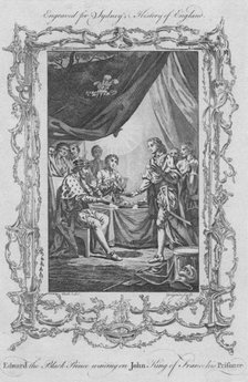 'Edward the Black Prince waiting on John King of France his Prisoner', 1773.  Creator: Charles Grignion.