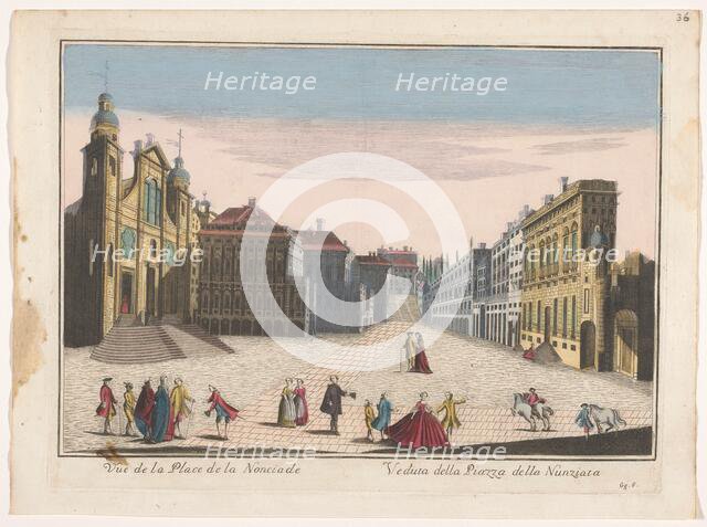 View of the Piazza della Nunziata in Genoa, 1700-1799. Creator: Unknown.