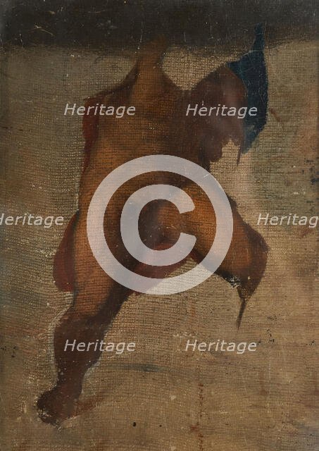 Etude de figure d'après le Jugement Dernier de Michel-Ange à la chapelle Sixtine, 19th century. Creator: Joseph Guichard.