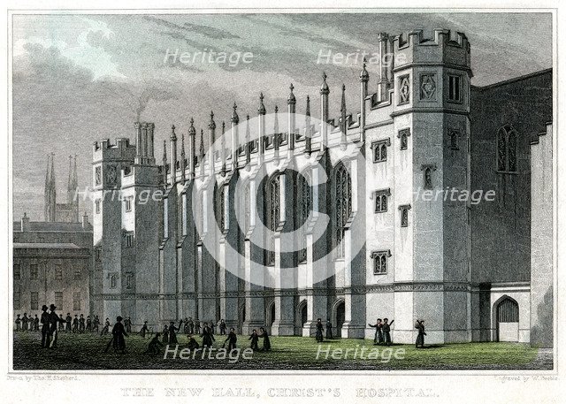 The New Hall, Christ's Hospital, London, 1828.Artist: William Deeble