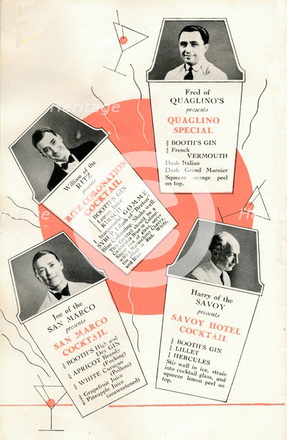 'Cocktail recipes', c1935 (1935).  Artist: Unknown.