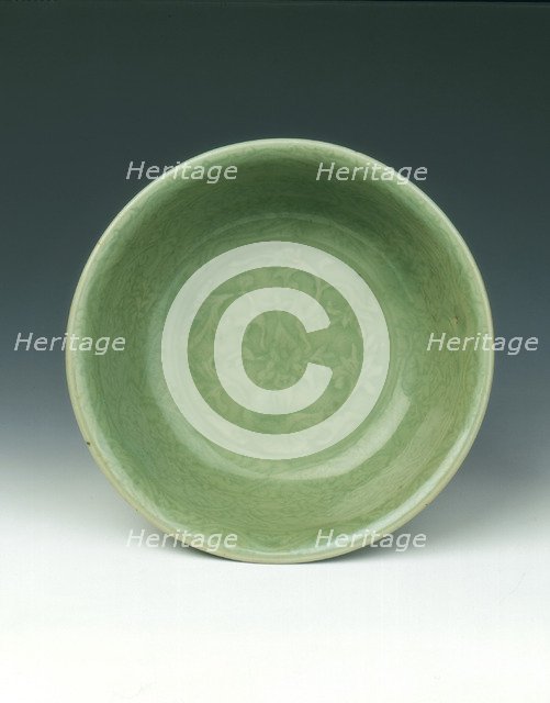 Carved celadon bowl, early Ming dynasty, China, 15th century. Artist: Unknown