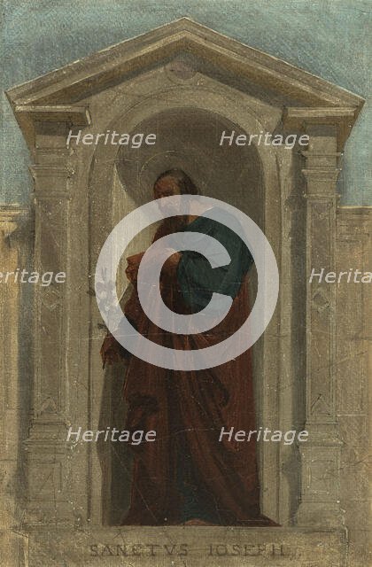 Sketch for the Church of Notre-Dame-de-Bonne-Nouvelle: Saint Joseph, c1840. Creator: Auguste Hesse.