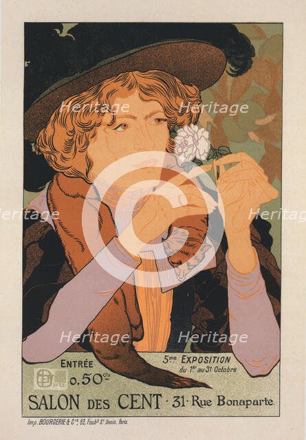 Affiche pour le Salon des Cent, "5e Exposition d'Art"., c1896. Creator: Georges de Feure.