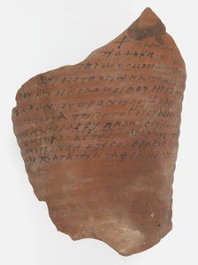 Ostrakon with Biblical Text, Coptic, 580-640. Creator: Unknown.