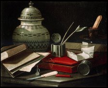 'Still Life with Writing Implements', late 17th or early 18th century. Artist: Cristoforo Monari