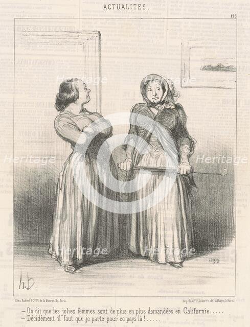 On dit que les jolies femmes sont ..., 19th century. Creator: Honore Daumier.