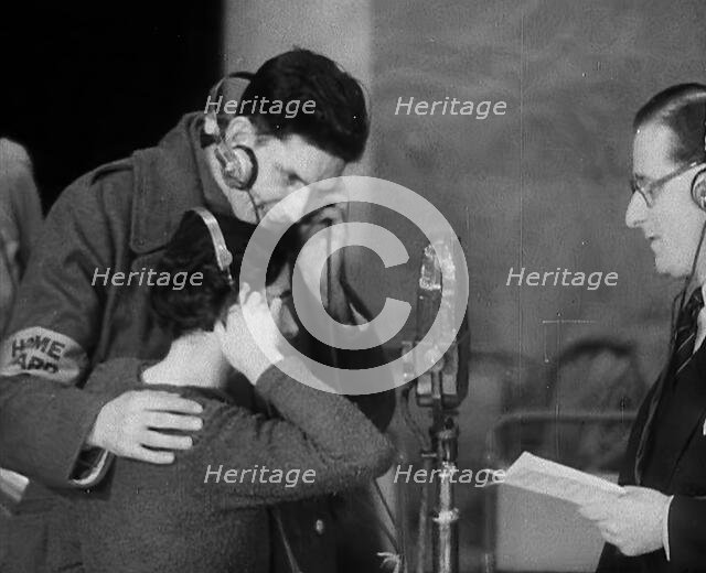 Parents Calling Evacuee Children in America Over the Radio, 1940. Creator: British Pathe Ltd.