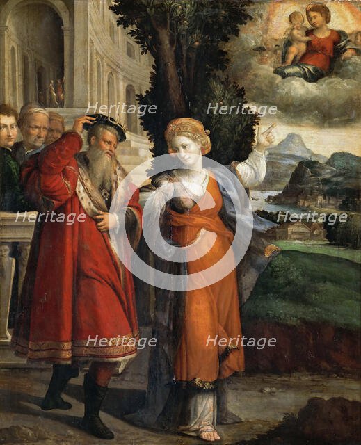 The appearance of the Virgin to Augustus and Sibyl, c. 1544. Creator: Garofalo, Benvenuto Tisi da (1481-1559).